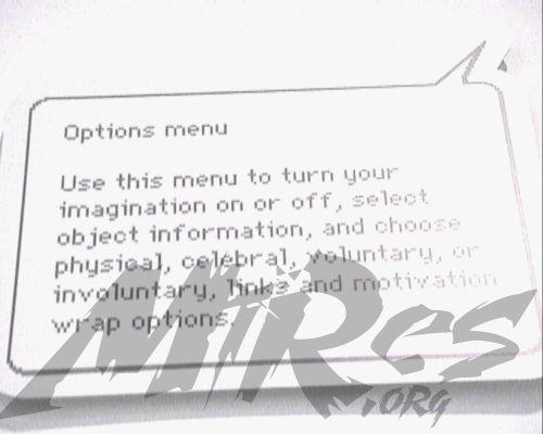 OPTIONS MENÙ